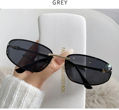Oval Frameless High Quality Luxury Y2k Rimless Glasses