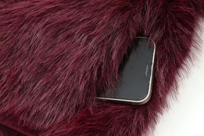 Faux fur Fall/Winter Effect Round Neck Long Sleeve Short Jacket