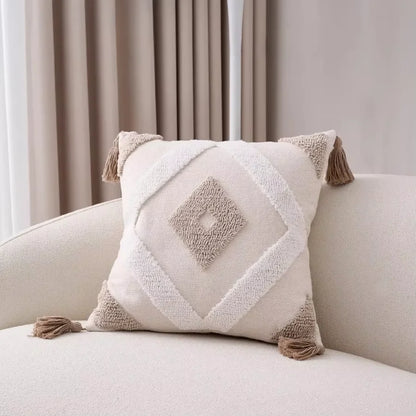 Boho Loop Pillowcases Grey Beige Pillowslip