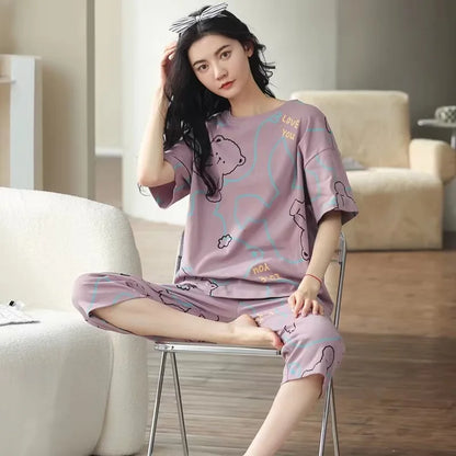 Korean Cartoon Loose Pyjamas Set