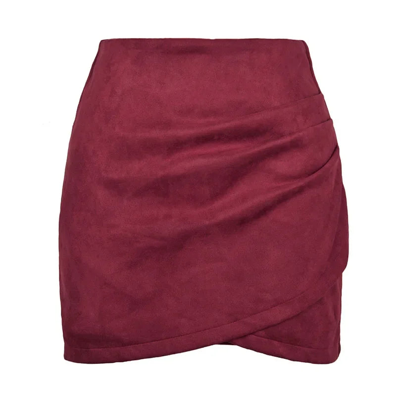 Sexy Slim Fit Suede Mini Skirt
