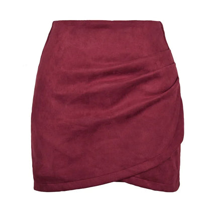Sexy Slim Fit Suede Mini Skirt