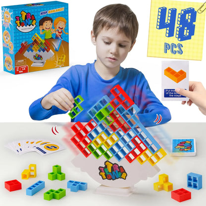 48PCS Tetra Tower Fun Balance Stacking Building Blocks Board Game