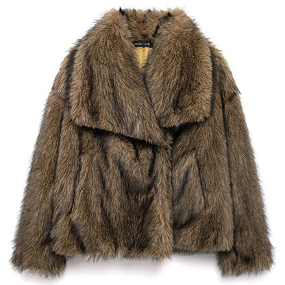 Long Sleeve Fur Casual Coats