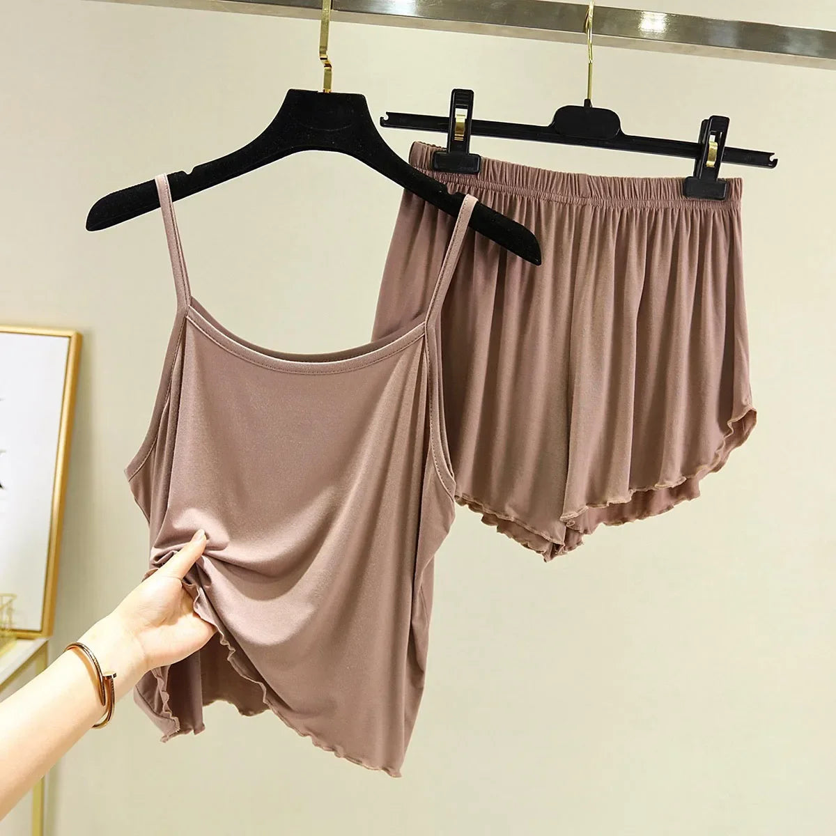 Camisole Sexy Thin Loose Shorts Large Size Pajamas Set