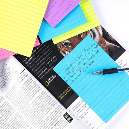 Large Lined Fluorescent Sticky Notes  Memo Pads