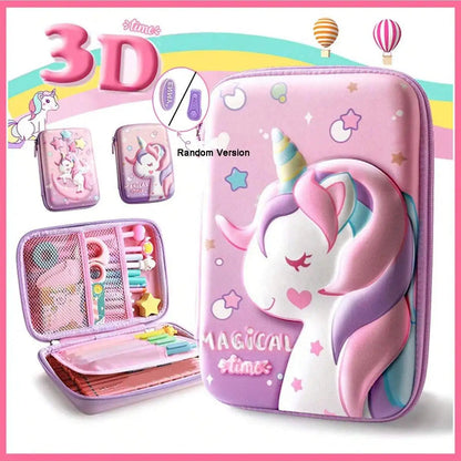 3D Large Capacity Unicorn Pencil Case Kawaii Cute Pen Box Bag