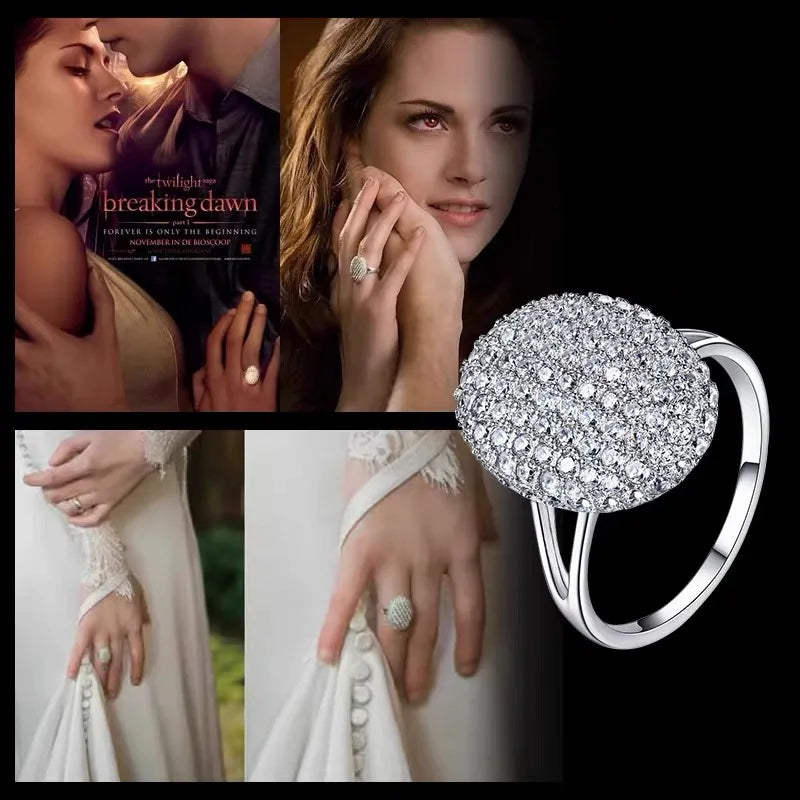 Authentic S925 sterling silver set with diamond Twilight Breaking Dawn Bella Rings