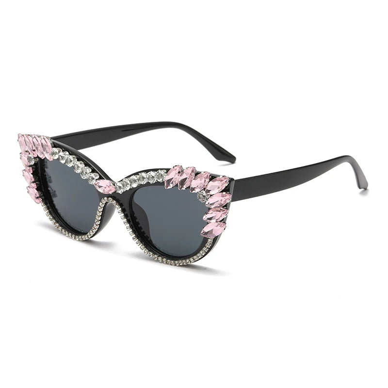 Cat Eye Colorful Big Diamond Sunglasses