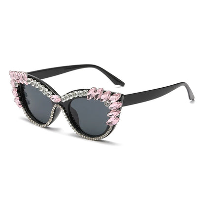 Cat Eye Colorful Big Diamond Sunglasses
