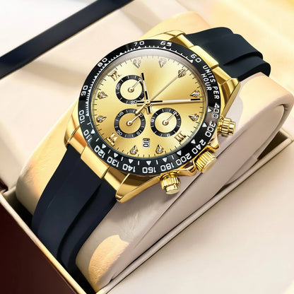 Luxury Silicone Strap Multifunctional Chronograph Quartz Watch