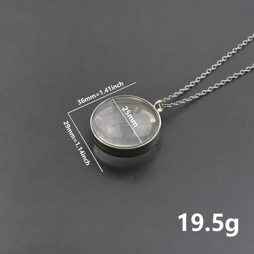 1Pc 10-45mm Round Memory Coin Bezel Locket Pendant Necklaces