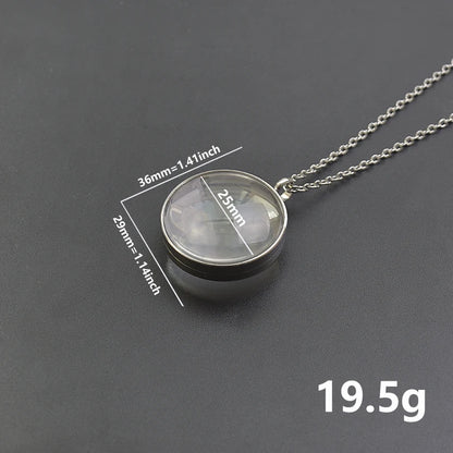 1Pc 10-45mm Round Memory Coin Bezel Locket Pendant Necklaces