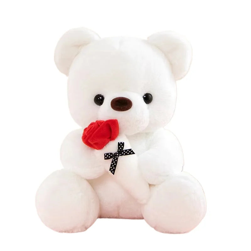 Cute Rose Bear Plush Toy Stuffed Animal Doll