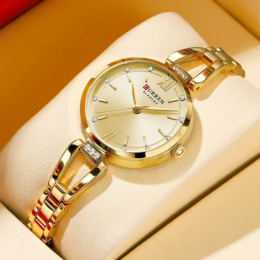Luxury Quartz Rhinestones Stainless Steel Watch