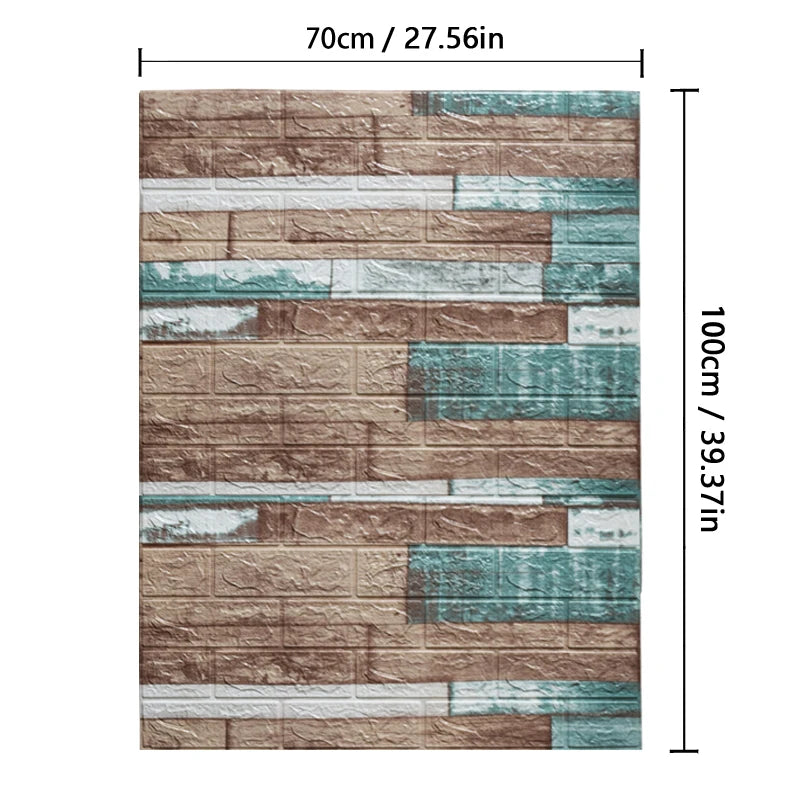 70cm*1m  3D Brick Pattern Wallpaper DIY Waterproof