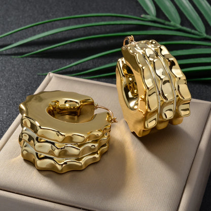 Hoop Gold Plated Italian Ornaments Luxury African Earrings