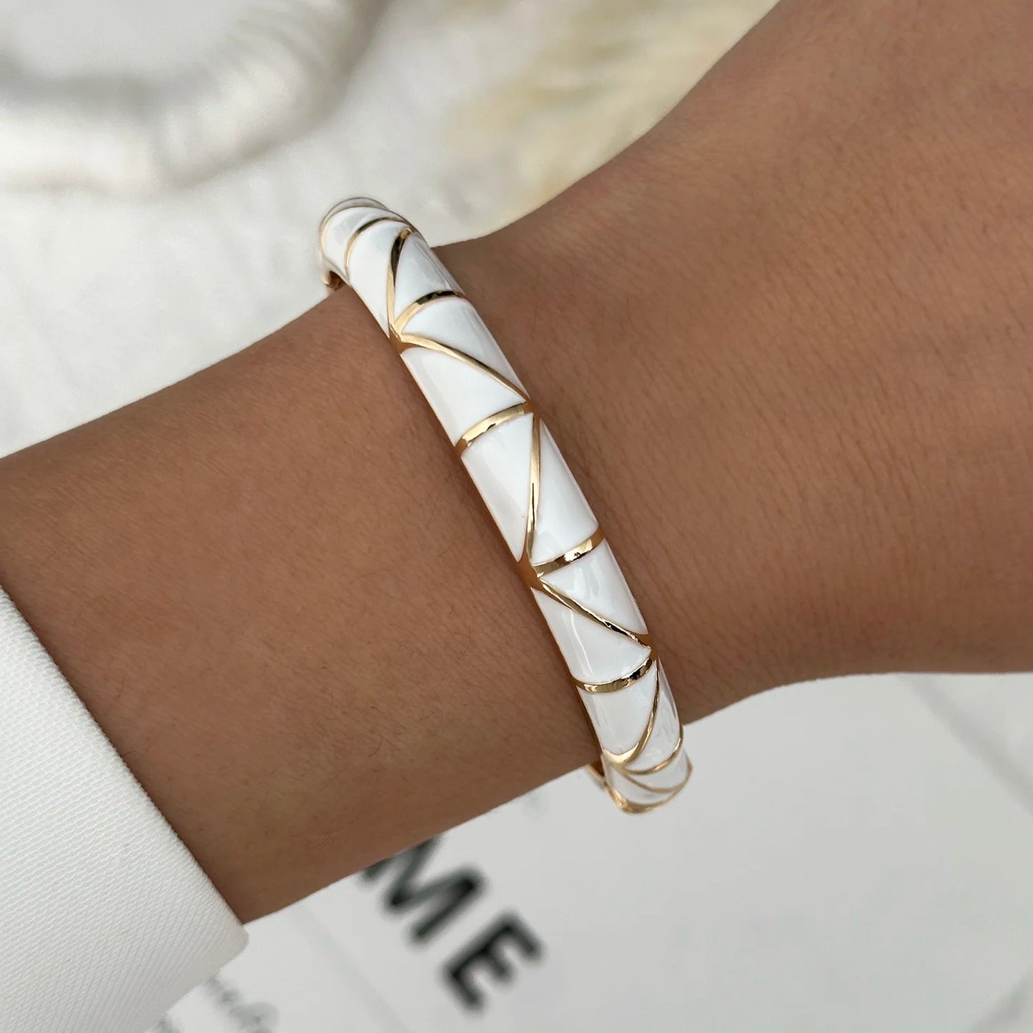 Round Bangles Exaggerated Geometric Wide Cuff Bracelets Hip Hop