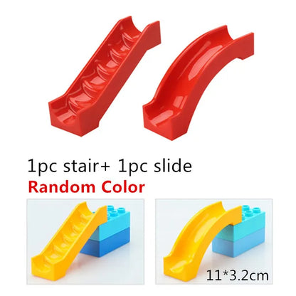 Big Building Blocks Marble Race Run Track Dinosaur Part Maze Toy