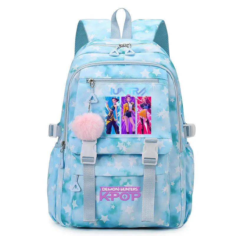 KPop Demon Hunters Print Student Backpack Large Capacity Schoolbag