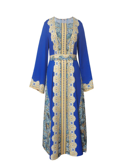 Elegant Robe Muslim Long Sleeve Abaya Dress