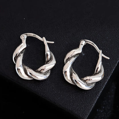 925 Sterling Silver Frosting Hoop Earrings