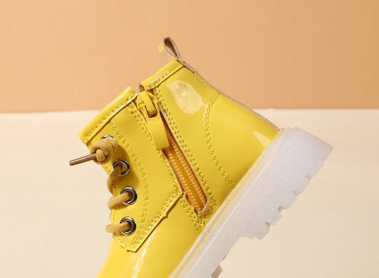 Baby Leather Waterproof Rubber Toddler Boots