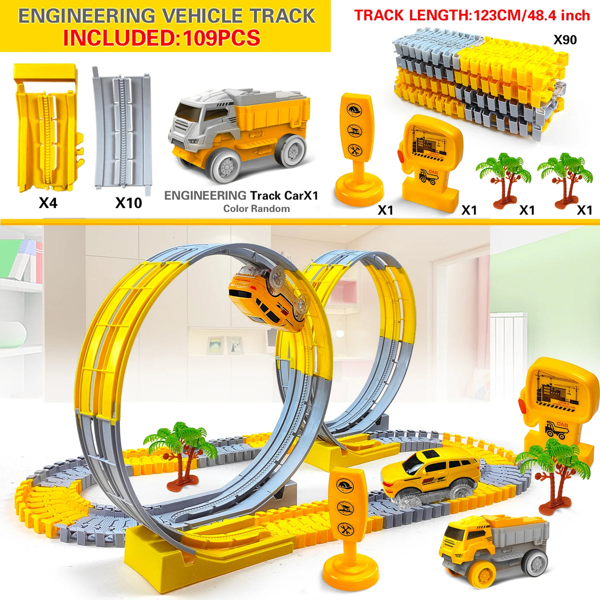 Magical Climbing Race Track Car Toy Vehicle LED Light Electronics Car