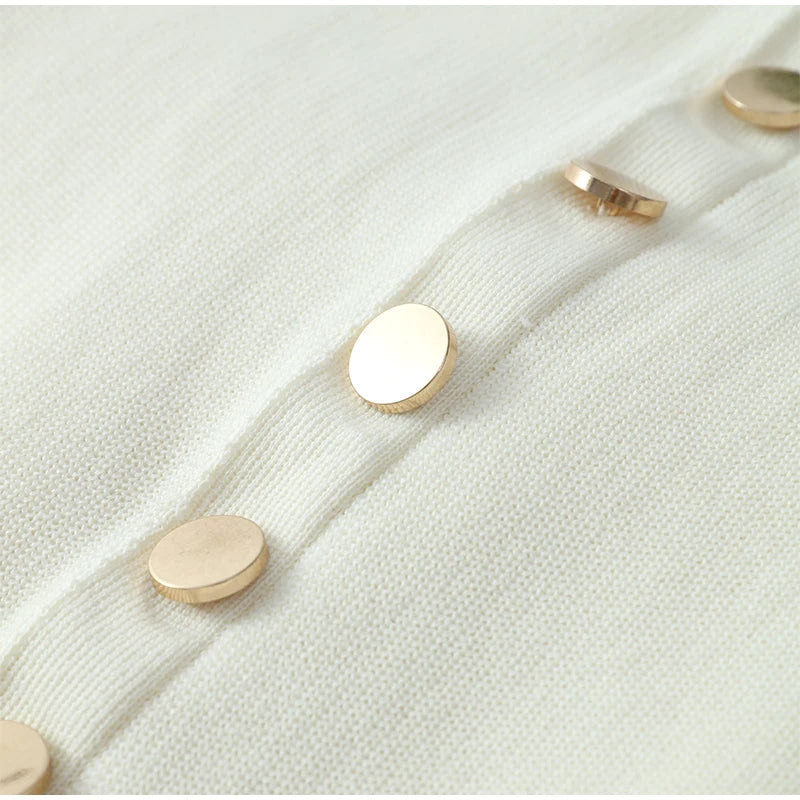 Sleeveless O Neck Button Dress