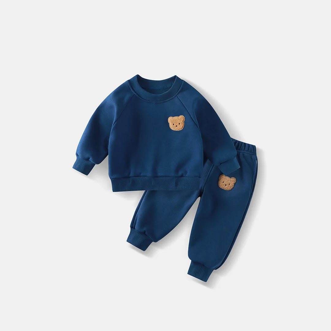 Spring Round Neck Long Sleeve Sweater Hoodie Set
