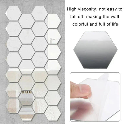 Hexagon Acrylic Mirror Wall Home Decoration Sticker
