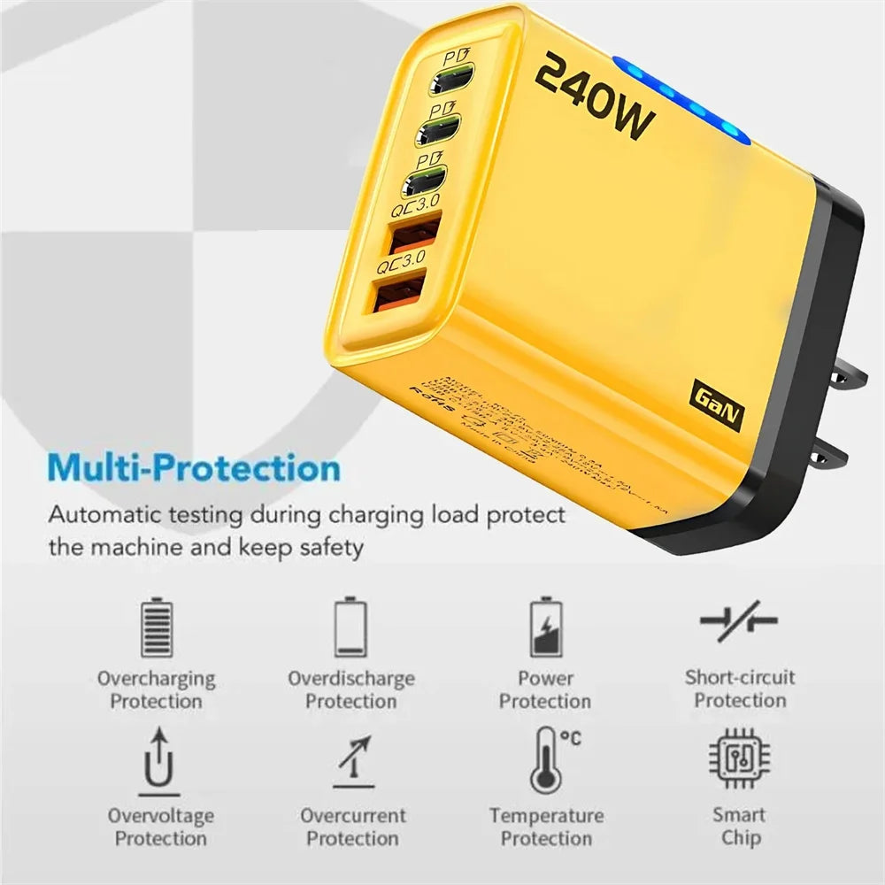 5 in 1 USB C GaN Desktop Charger Fast Charge