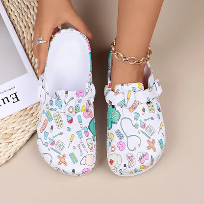 Cartoon Printing Adjustable Buckle Indoor Slippers
