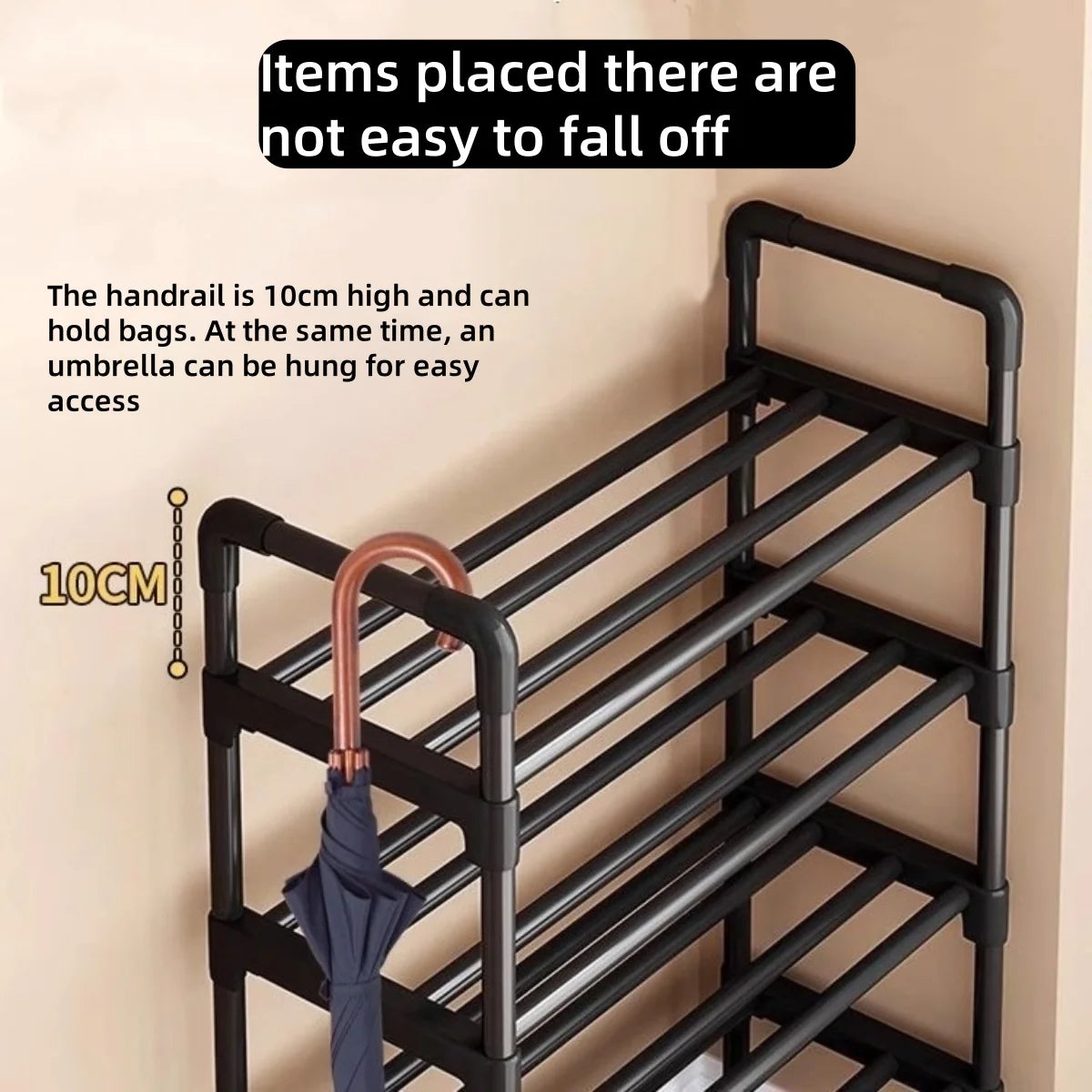 Shoe rack at the entrance of the house