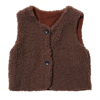 Autumn Winter Baby Plus Velvet Waistcoat Teddy Hair Coat