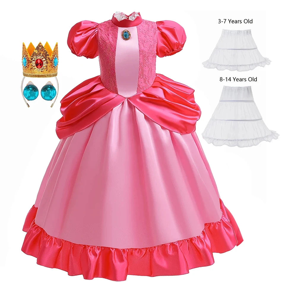 Peach Princess Daisy Cosplay Costume Rosalina Dress