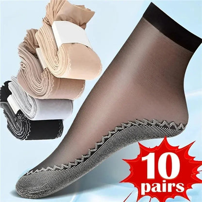 1/5/10pairs Lace Ultrathin Silk Socks