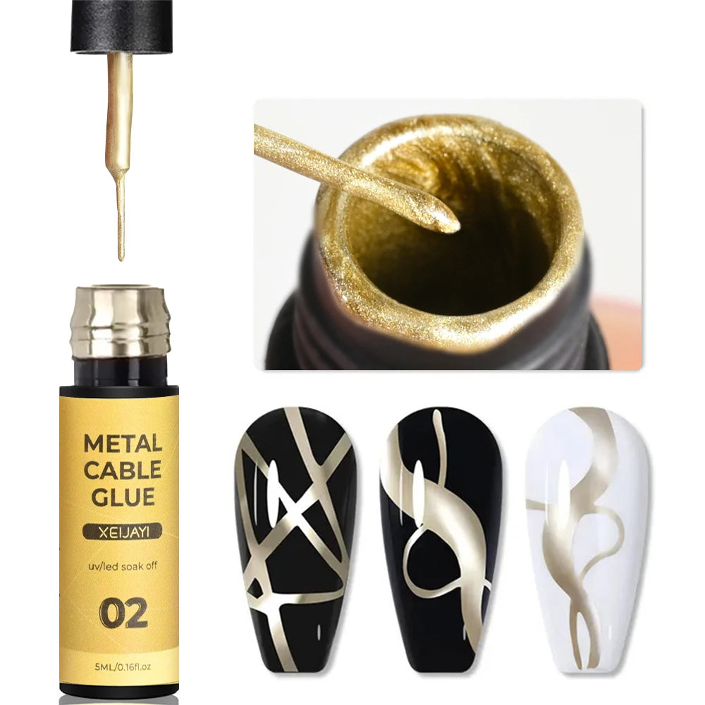 Metallic Painting Gel Chrome Gold Silver Mirror Effect Nail Polish