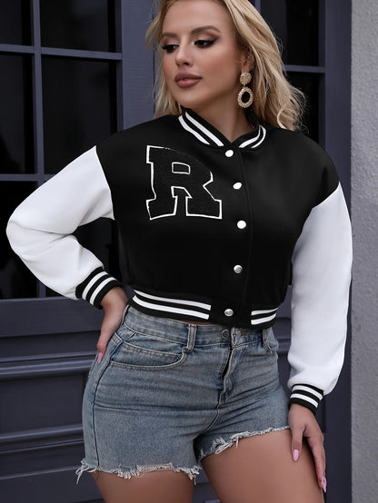 Jacket Casual Crop Button Front  Spring Autumn Women Thin Jackets