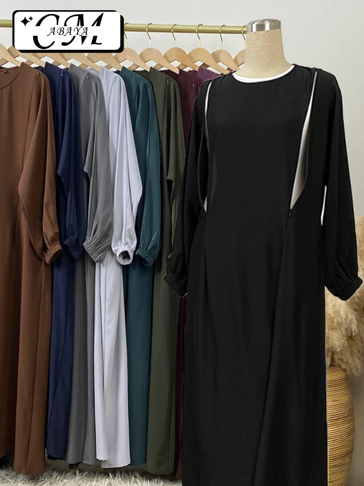 Muslim Front Zippers Abaya Dress