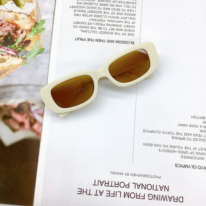 Cute Vintage Frosted Rectangle Sunglasses