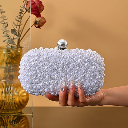 Luxury handmade chain shoulder Full Beaded clutch bag