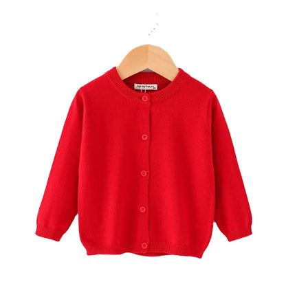 Autumn Baby Cardigan Solid Open Stitch Soft Coats Toddler Knit Jackets