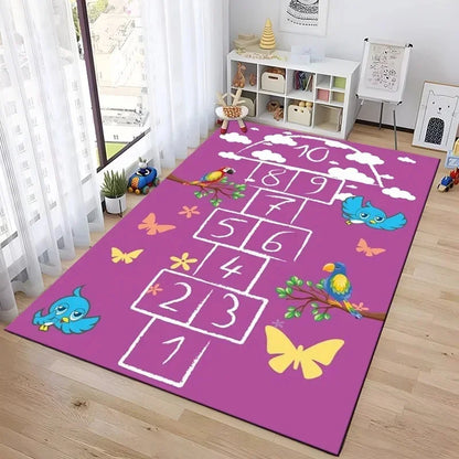 Interactive Hopscotch Play Mat Cartoon-Inspired Carpet