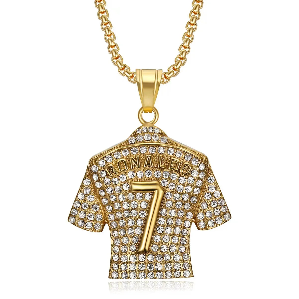 Hip Hop Style Number 7 Jersey Zircon Pendant Alloy Necklace