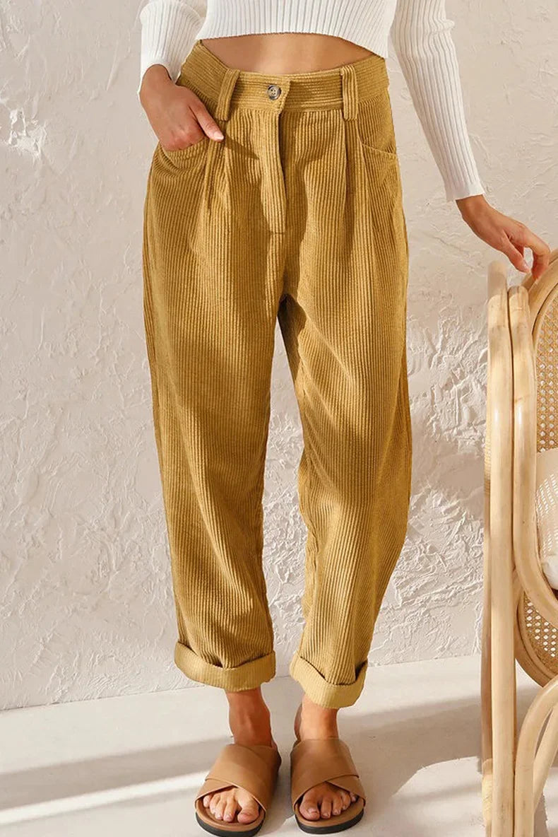 Fall Corduroy Straight Leg Pants
