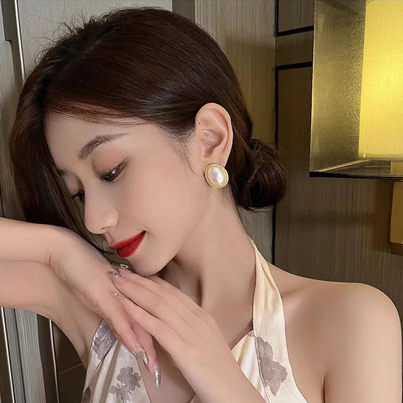 DANA Imitation Pearl Zircon Earrings