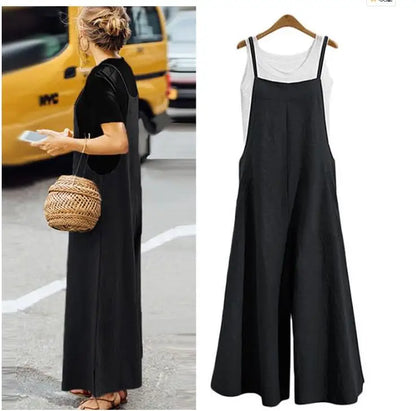 Straps Jumpsuit Summer Wide Leg Pants