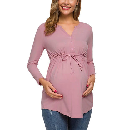 Maternity Long Sleeve T-shirt For Breastfeeding