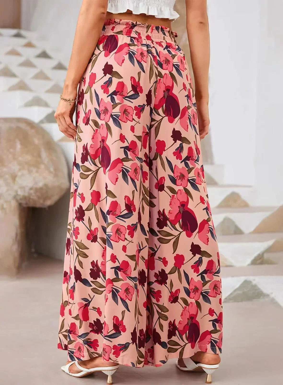 Wide Leg Long Waist Straight Pants